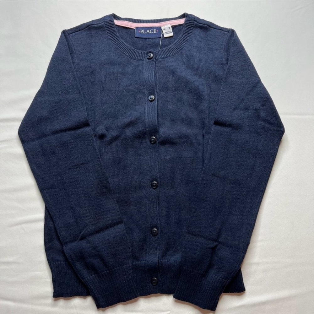 The Children’s Place Cardigan Sweater Girls 2T Blue Button Up Long Sleeve Cotton